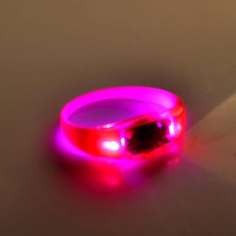 Pulsera luminosa LED, pulsera de silicona luminiscente con vibración de sonido, iluminación para , festivales y cumpleaños,: Rosa