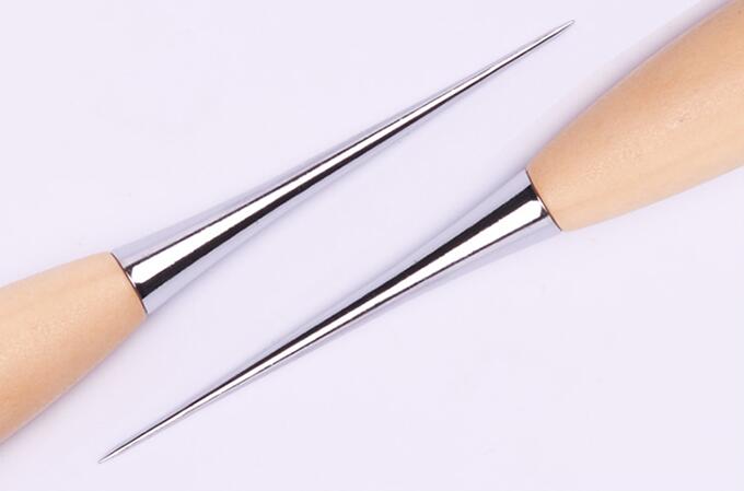 1Pc Leather Awl Wood Handle Awl Tools For Leathercraft Stitching Sewing Accessories GYH