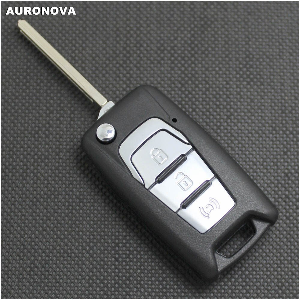 AURONOVA Upgrade Folding Key Shell voor Ssang yong Korando Actyon C200 3 Knop Afstandsbediening Autosleutel fob Case