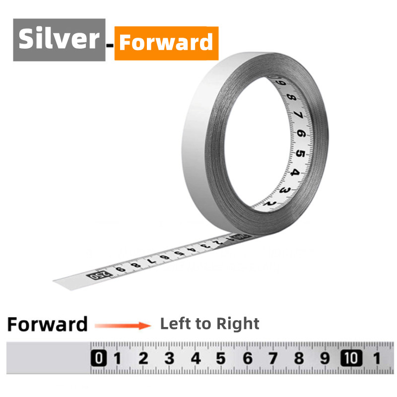 Self-Adhesive Measuring Tape Stainless Steel Workbench Ruler Adhesive Backed Tape Measure Metric Scale Rust-Proof Durable Ruler: Blue / 10M