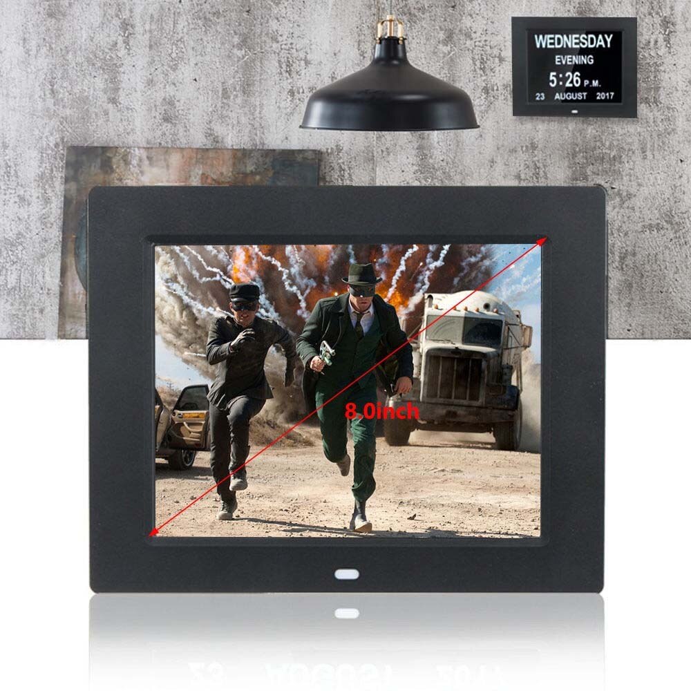 8" Electronic LED Digital Calendar Alarm Clock with Large LED Screen Display Letter Week/Month/Year US/AU/UK/EU Plug Alarm Clock