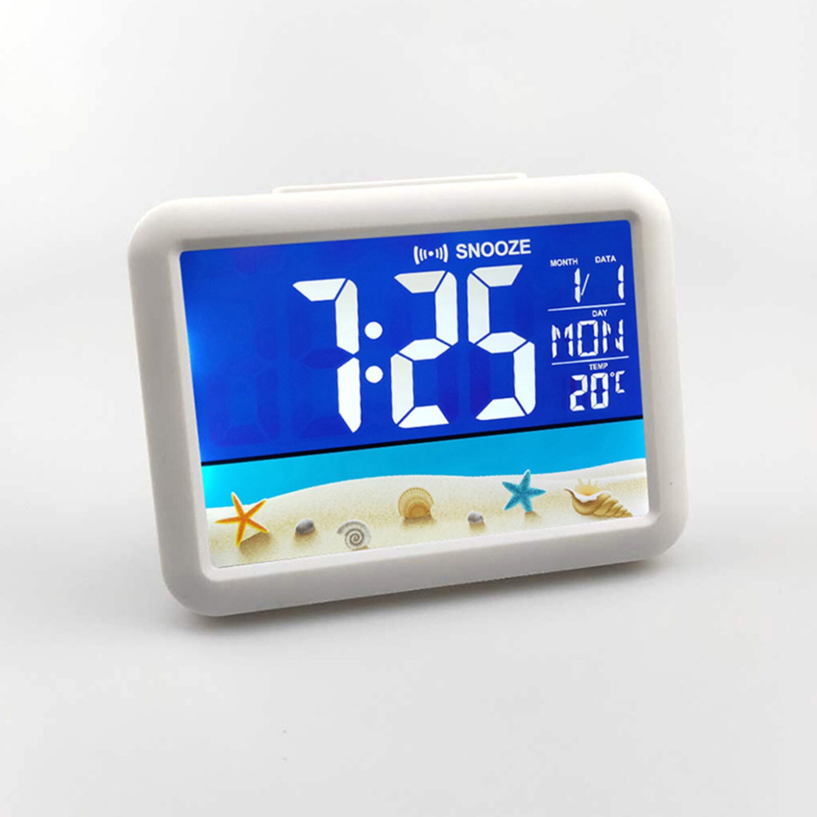 Color Screen Alarm Clock Digital Alarm Clock Black Table Clock Rectangular Alarm Clock For Home Office Hotel