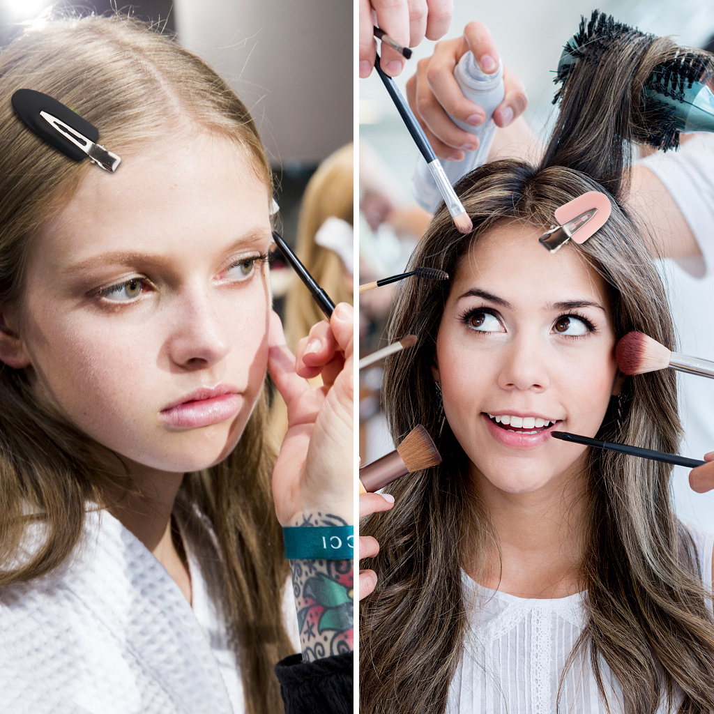 Pinzas para el pelo sin flequillo dobladas, pasadores para el cabello sin , Clips para rizos, pasador para maquillaje, accesorios de salón de peinado, 12 Uds.