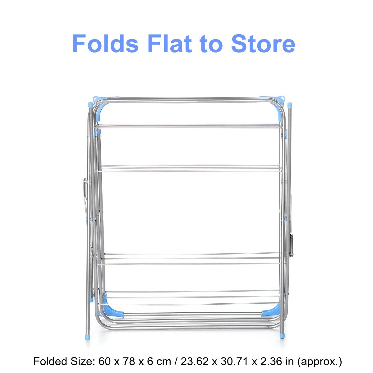 3 Layers Floor-Standing Clothes Drying Rack Hangers Foldable Clothes Airer Iron Durable Clothes Drying Airer Rack Home Decor