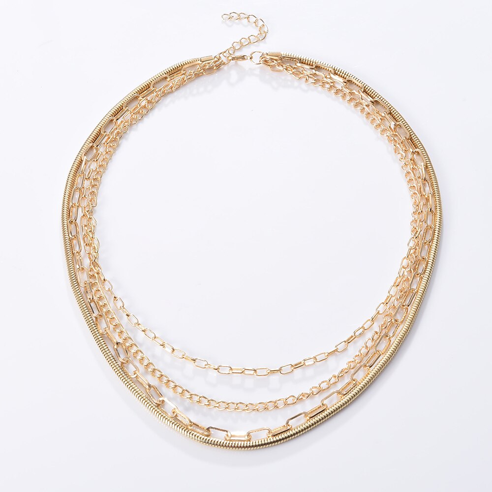 Ztech ZA Heart Necklaces for Women Trendy Luxury Metal Maxi Gold Color Collar Choker Necklaces Jewelry Party Show: N1083-Gold