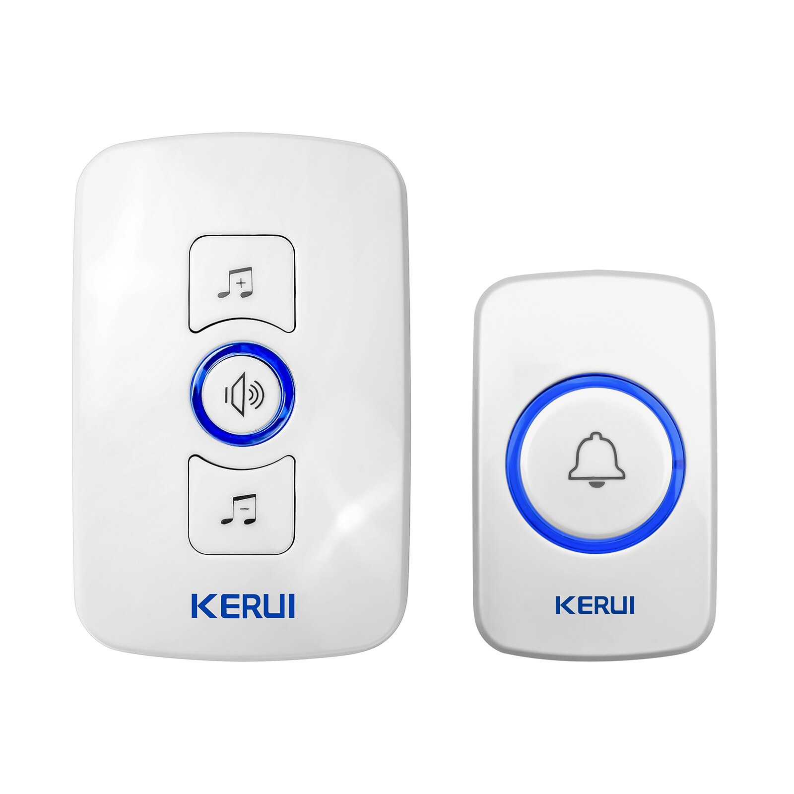 KERUI Home Security Wireless Welcome Emergency Alarm Door Bell 433MHz Entry Door Alert Waterproof Button Doorbell: Doorbell kit1-white