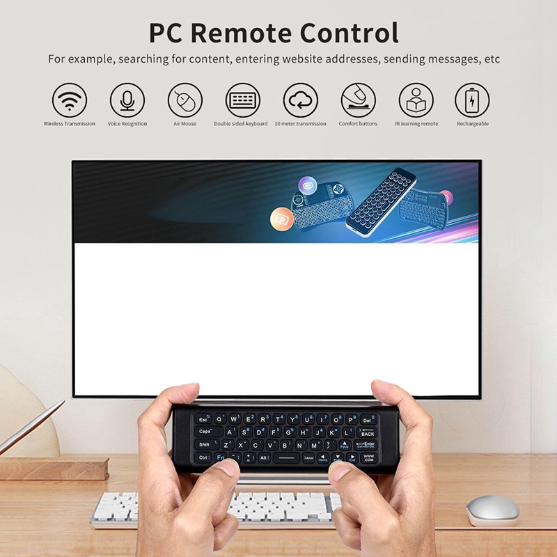 Télécommande universelle sans fil, clavier Air Mouse pour Android TV Box, Mini PC, HTPC avec apprentissage IR, 2.4G