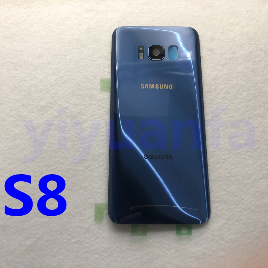 SAMSUNG Back Battery Cover For Samsung Galaxy S8 G950 SM-G950F G950FD S8 Plus S8+ G955 G955F G955FD Back Rear Glass Case: S8 blue