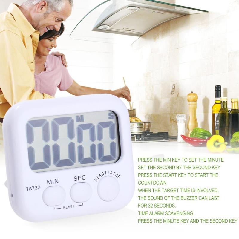 LED Digital Electric Kitchen Countdown Magnetic Alarm Clock Gadgets Timer Back Stand Cooking Timer Count UP Universal Tools