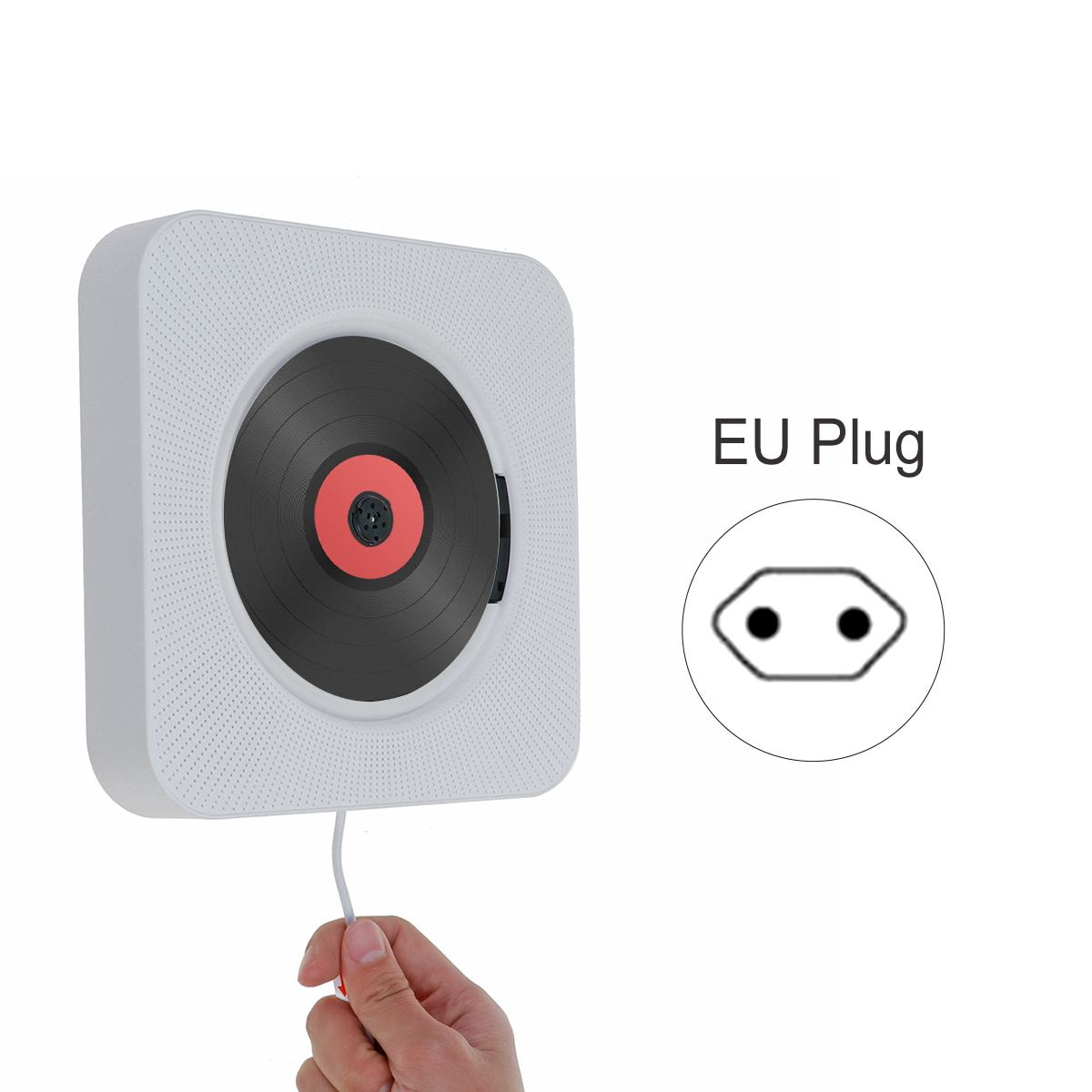 6 In 1 multifunctional Wall Mounted CD MP3 Player With Bluetooth Remote Control HiFi Music Built-in Speaker Discman Lecteur CD: Gold