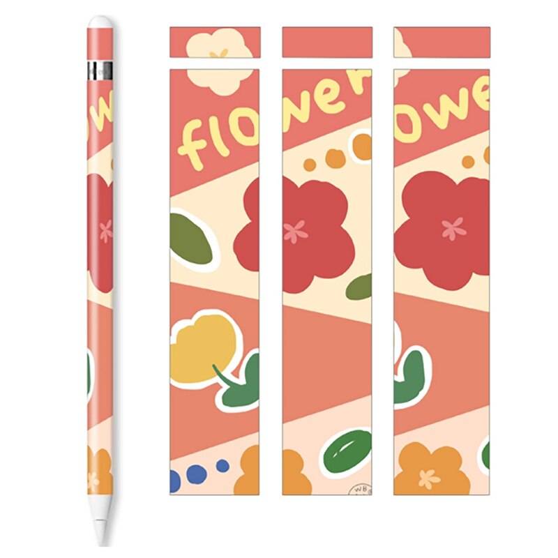Cute for Apple Pencil Stickers Scratchproof Ultra Thin Stickers Flower Series Press Stylus Non-Slip Protective Paper-3