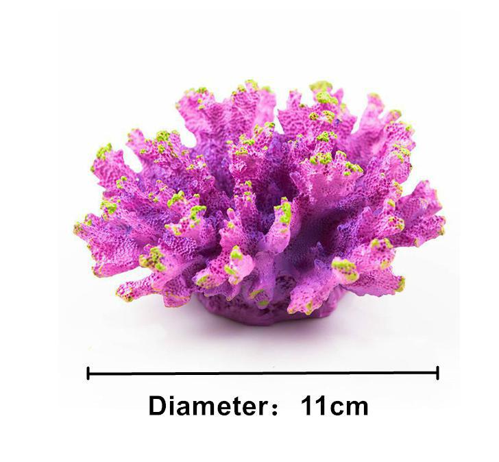 Harpiks blomst koral akvarium dekoration sten akvarium koralrev ornament koral plante akvarium baggrund dekoration diameter 11cm: Lilla