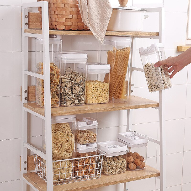 Juego de contenedores herméticos para almacenamiento de cereales, recipientes de plástico con tapa de bloqueo para cocina, contenedor de nevera para alimentos secos y cereales