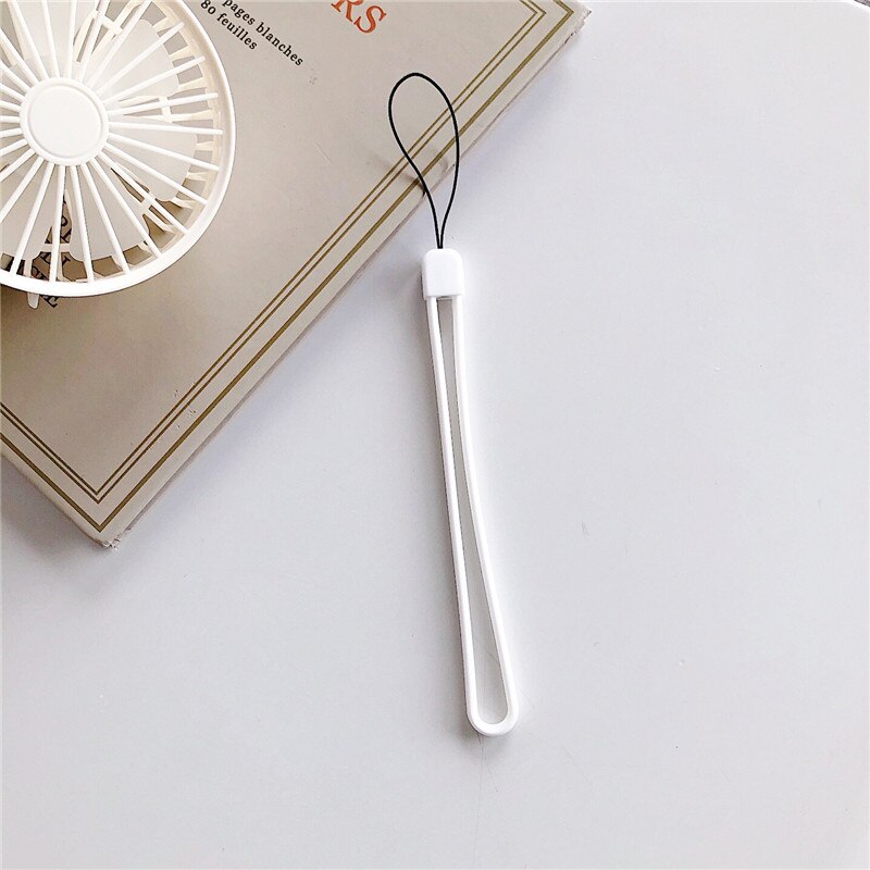 Liquid Soft Rubber Silicone String Wrist Lanyard for Keys Mobile Phone Charm Strap for iPhone Samsung Huawei Finger Ring Pendant: White