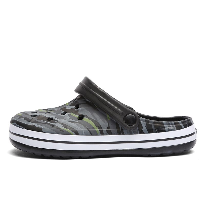 TULUO Männer Strand Wasser Schuhe draussen Sandalen Sommer Atmungsaktiv Männer Turnschuhe Maultiere verstopft Hausschuhe Gelee Garten Schuhe: Schwarz / 9.5