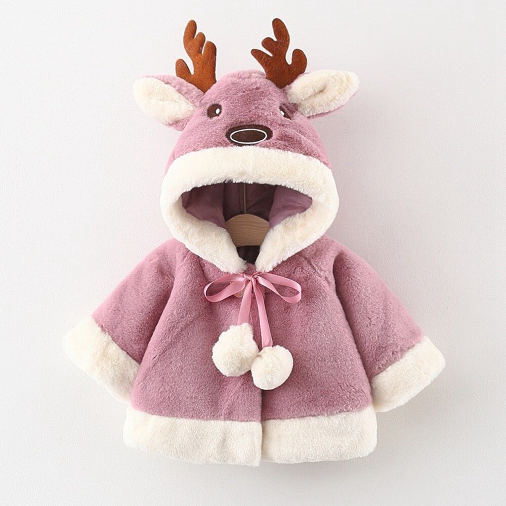 Hiver filles enfants manteau velours polaire Cape enfants bébé nourrissons noël cerf à capuche épaissir Outwear Cape offre spéciale