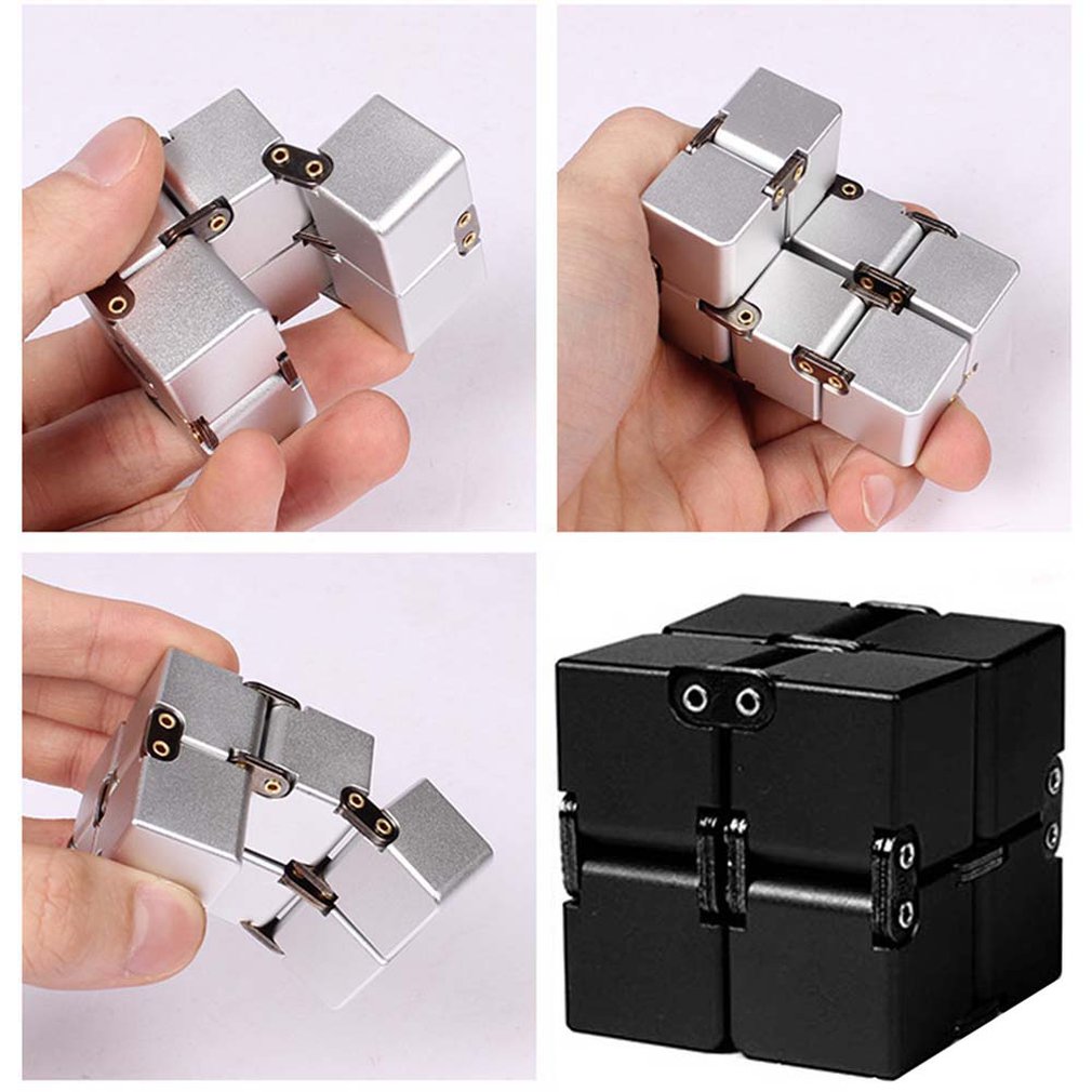 Magic Cube Aluminium Cube Toys Premium Metal Deformation Magical Anti-stress relief Cube Stress Reliever for Anxiety