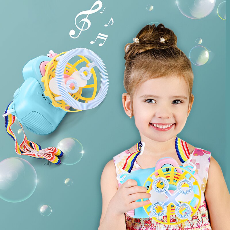 Grappige Camera Bubble Machine Speelgoed Leuke Elektrische Muziek Speelgoed Buitensporten Waskolf Maker Voor Zeep Blow Bubbels Kids