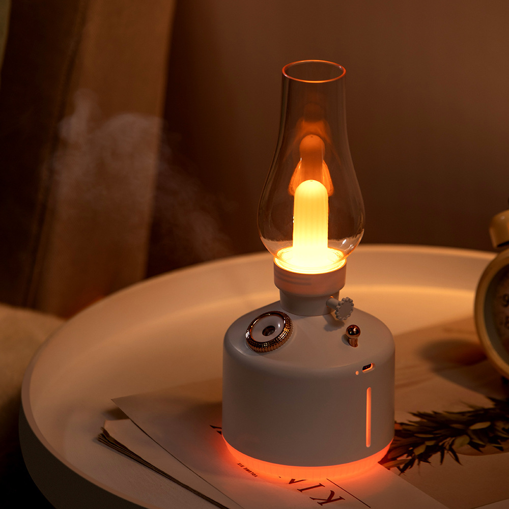Bærbar aroma diffusor simulering flamme usb ultralyd luftfukter hjemmekontor luftfukter aromaterapi flamme lampe diffusor: Plomme