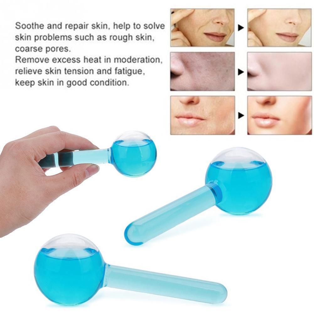 Pink Crystal Ice Ball Ice Therapy Massage Glass Beauty Ball