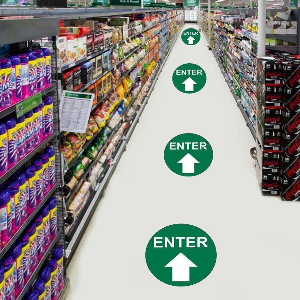 5PCS Social Distancing Floor Decals Safety Floor Sign Marker poster Maintaint Distance Anti-Slip