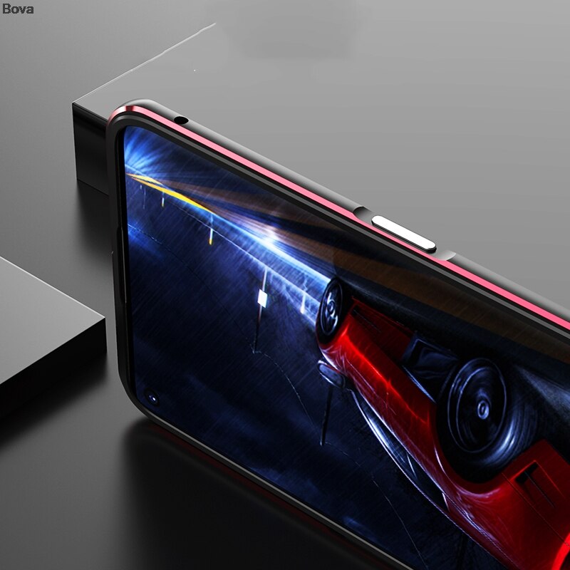 Luxury Ultra Thin aluminum Bumper Case for OPPO Find X2 Case 6.7-inches+ 2 Film (1 Front +1 Rear)
