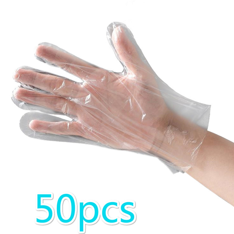 50/100 stücke Einweg Handschuh Multifunktions transparent Dünne Wasserdichte Für Hausarbeit Saubere Küche Backen Handschuhe: 50Stck