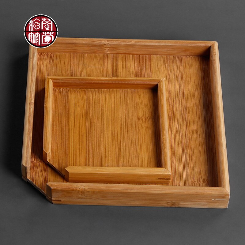 Placu bambusa pakowanie herbaty pudełko kolor drewna taca herbaciana kungfu zestaw robić herbaty akcesoria pojedyncze warstwy