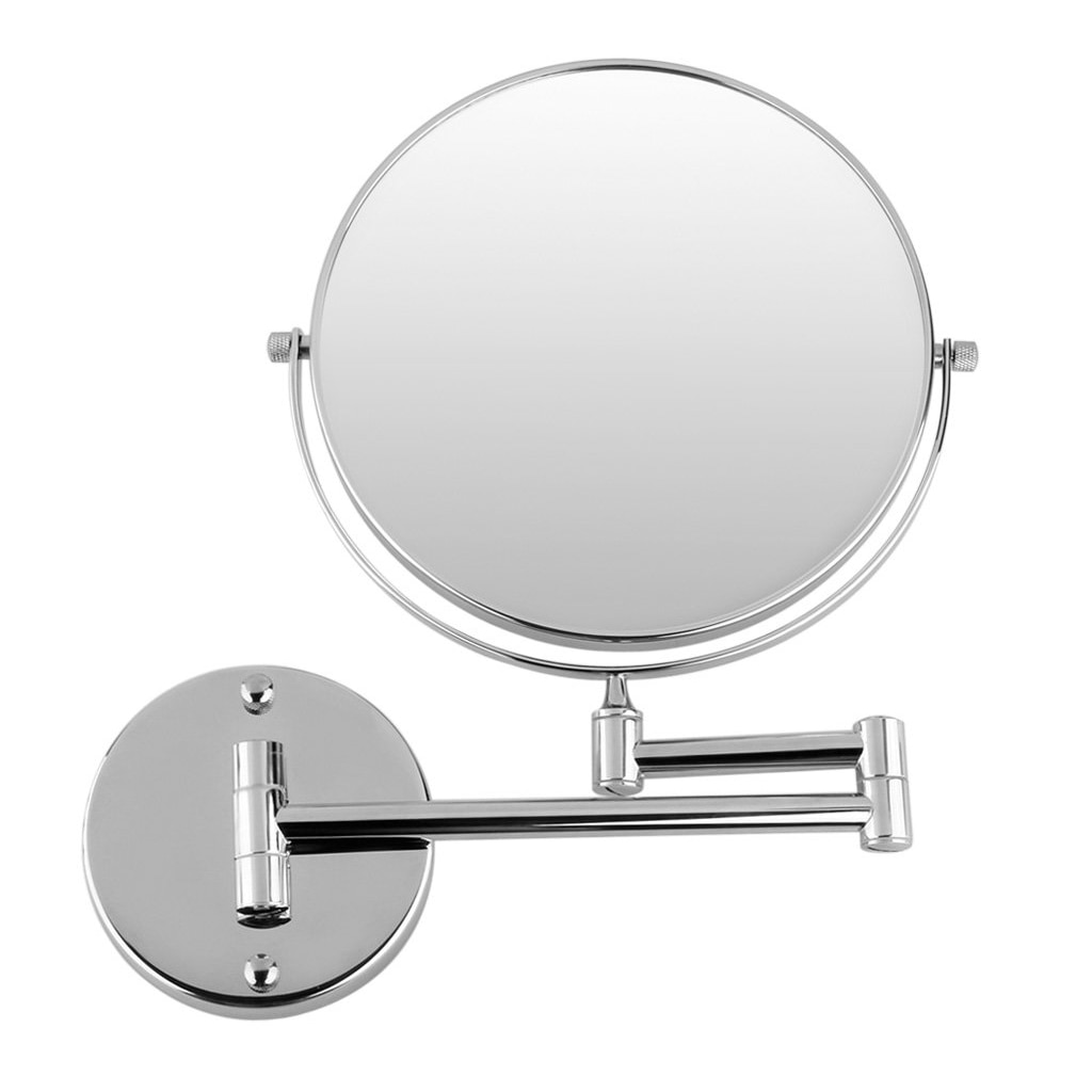 Chrome Ronde 8 "Muur Spiegel Ijdelheid Cosmetische Spiegel Dubbelzijdige 7X Vergrootglas Spiegels Badkamer Make 360 Hoek Draaibare spiegels: Default Title