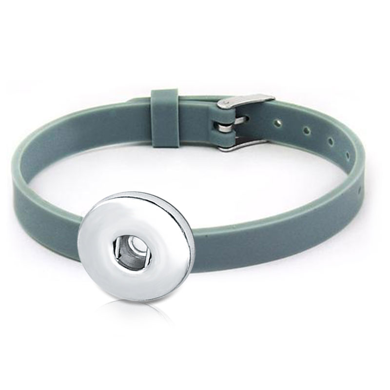 Gioielli fai-da-te colori caramelle bracciale in Silicone con bottone a pressione per donna ragazzi ragazze regalo BS2556: gray