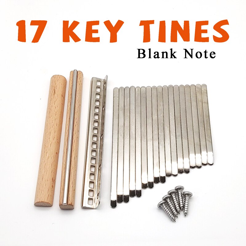 Ensemble de 17 clés Kalimba, bricolage, Tines, Original, vierge, clavier, pouce, accessoires pour Piano, pièces de rechange