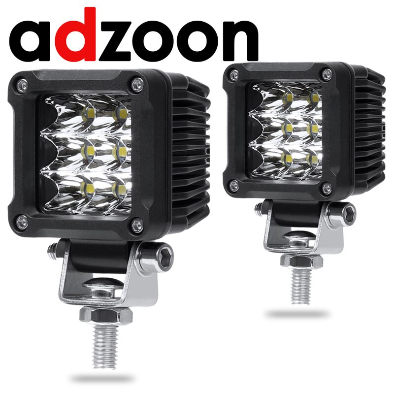 Adzoon Led Verlichting 2Inch 27W 12V 24V Motorfiets Led Verlichting Voor Off Road Truck Bus boot Mistlamp Auto Licht Montage