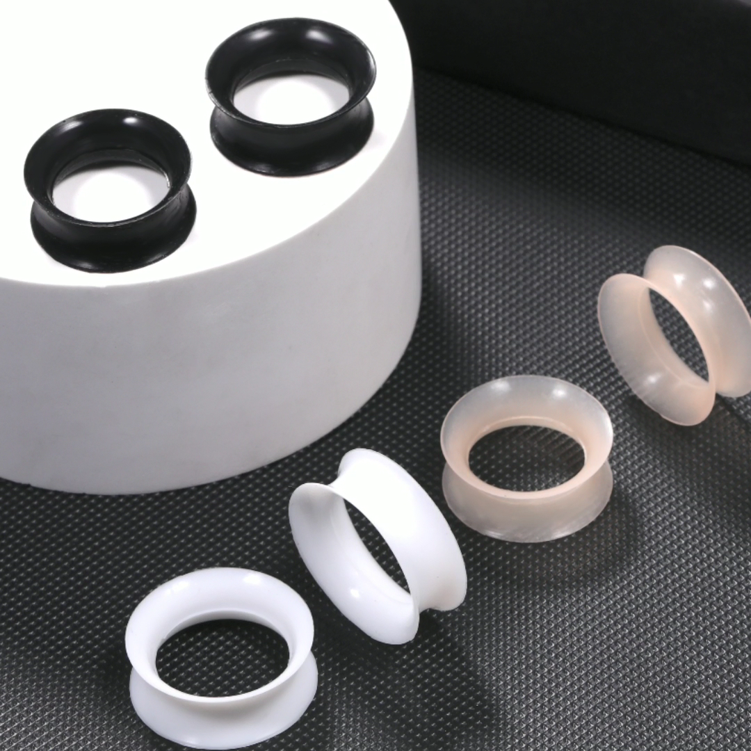 1 paar Siliconen Tunnels en Stekkers Oorbellen 3-22mm Flexibele Double Flared Flesh Oor Gauge Expander Brancards Sieraden piercings