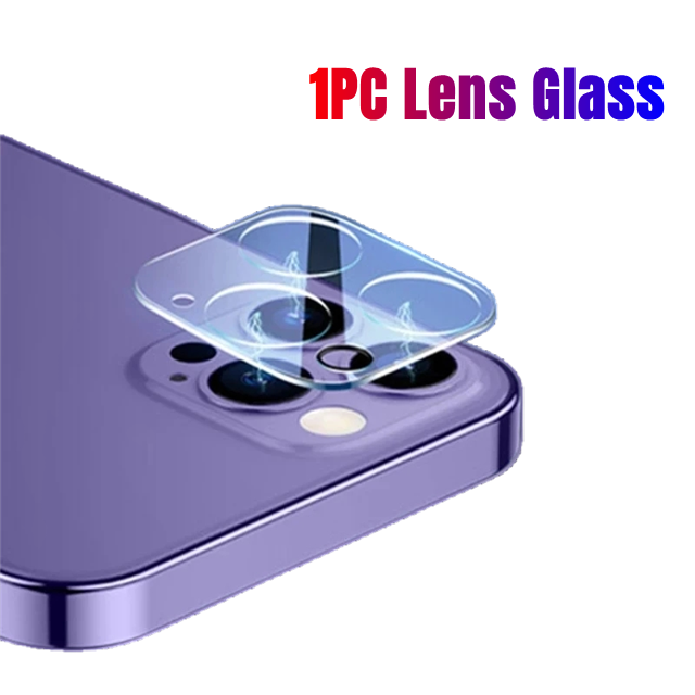 Vidrio templado trasero 2 en 1 para iPhone 16 15 14 13 12 Pro Max 15 Plus 15 pro max 16Pro Protector de pantalla trasera con lente de cristal: Transparente /  Opción3