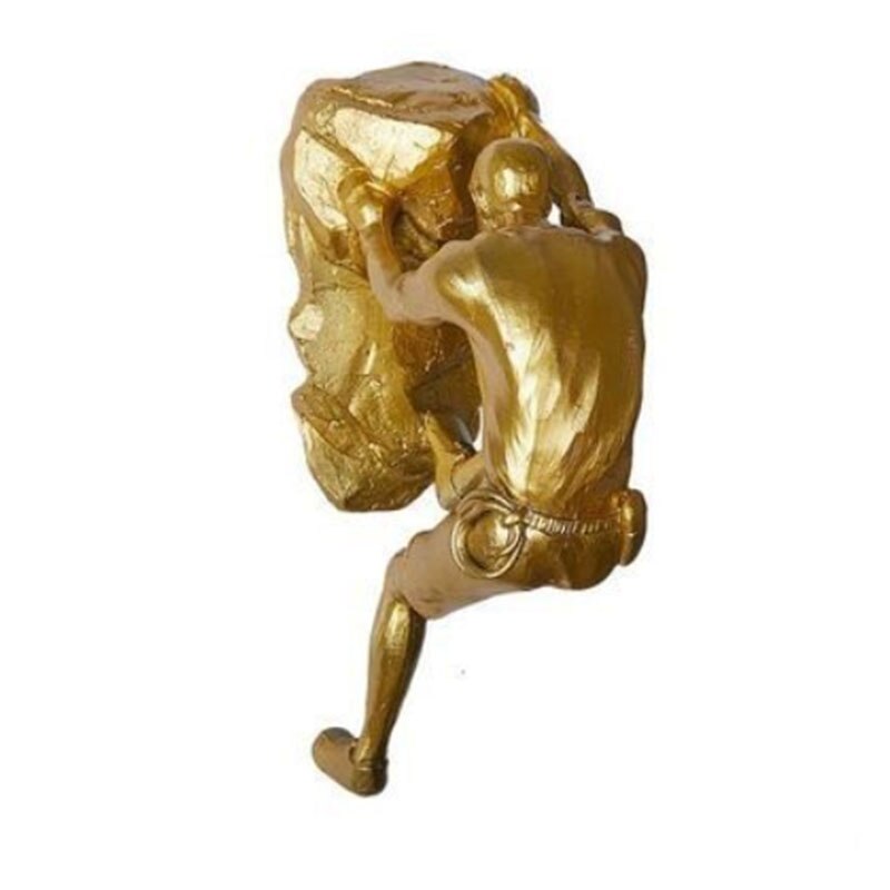 GIANTEX dekoracja ścienna styl skandynawski Retro człowiek wspinaczka ściana tło dekoracje ścienne wiszące statua salon pokoju tło: goldenS2