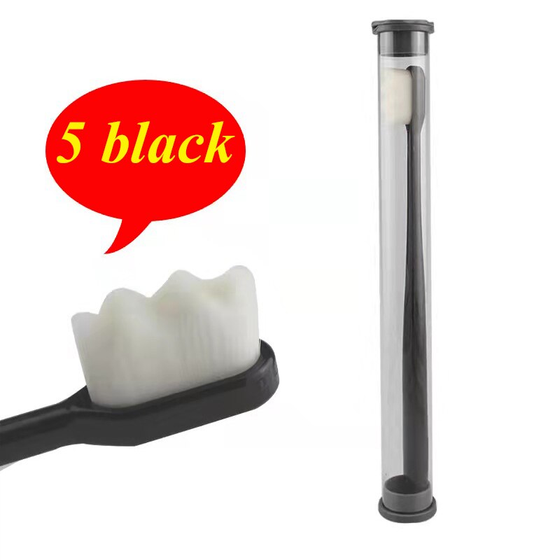 Micro-brosse à dents Nano pour adulte, à poils Ultra doux, 20000 poils, pour les dents sensibles, en retrait de gomme buccale, 10/20 pièces: 10black with box