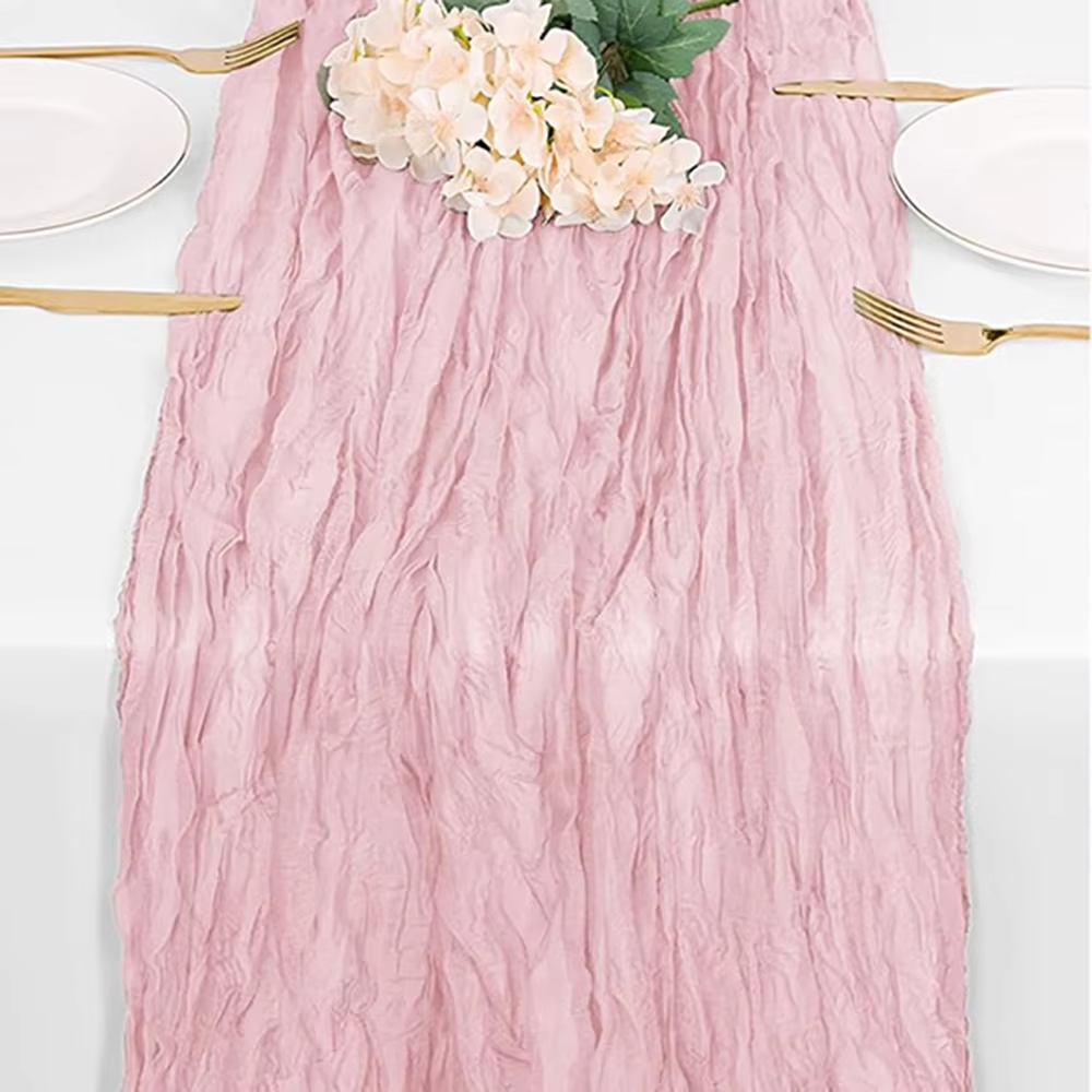 Vinröd bordslöpare ostduk gasväv rustik bohemisk ostduk bordslöpare bröllop möhippa födelsedagsfestdekorationer: 30*220cm / Vinröd