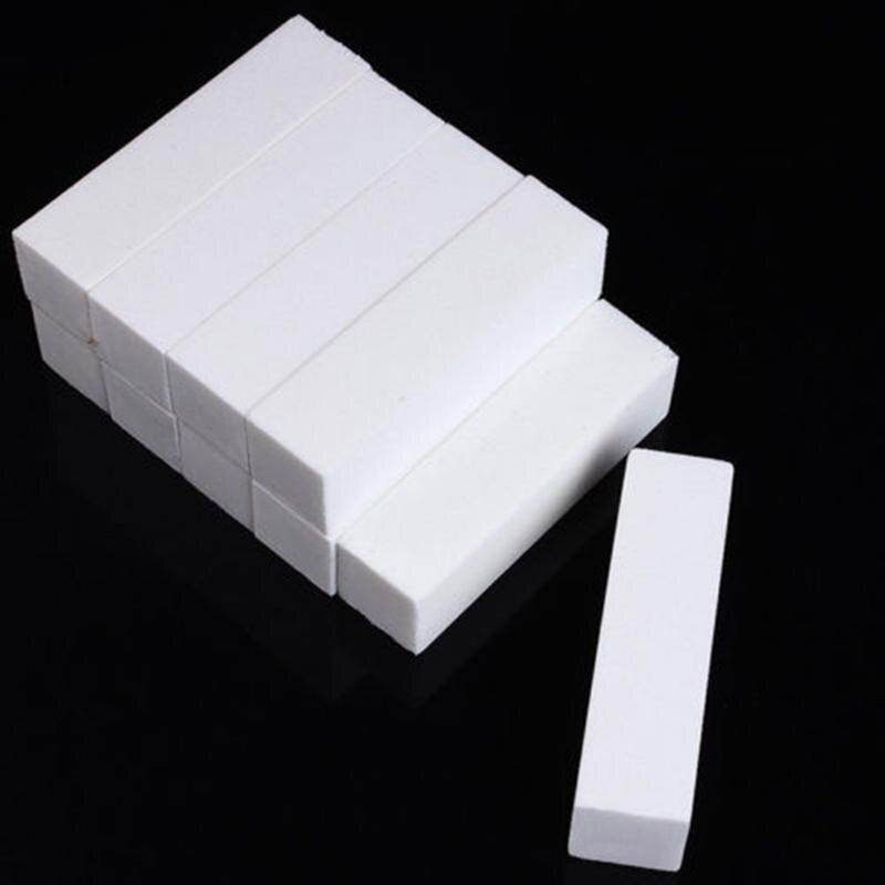 Pulidor de uñas blanco, bloque para pulir, pulir, pedicura, herramienta de Arte de uñas