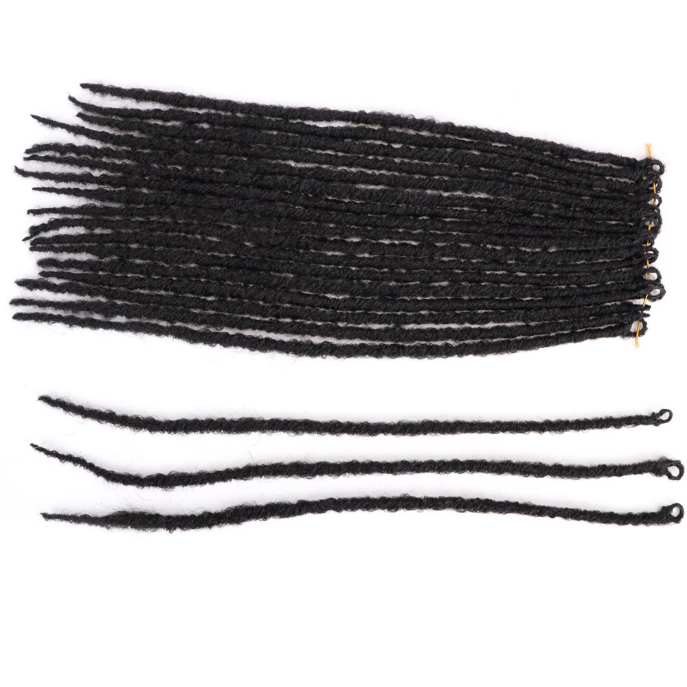 Straight Goddess Locs Crochet Braids Natural Black Color 18"Inches Faux Locs Synthetic Hair 18 stands/Pack Heat Resistant Hair
