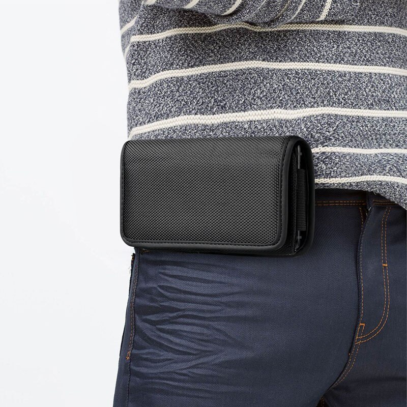 Universal Casual Phone Pouch For iPhone 12 11 Pro Max Xs XR X 6 7 8plus Case Belt Clip Holster Oxford Cloth Bag Flip Cover