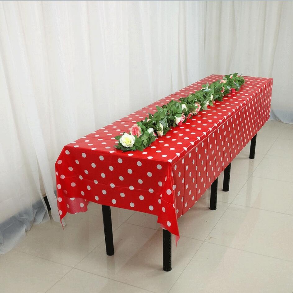 Vegen Schoon Party Tafelkleed Decoratie Grote Rechthoek Plastic Tafel Dekken Doek: Rood