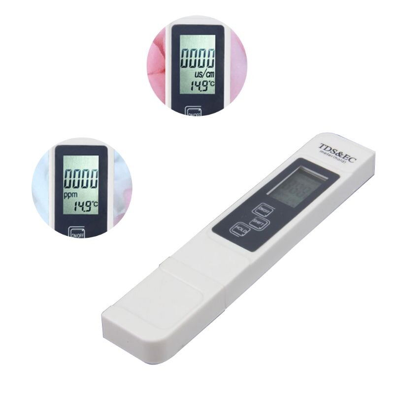 2 in 1 tds vanntester ec purity vannmåler digital for drikkevann fisketank akvarium håndholdt bærbar deteksjon