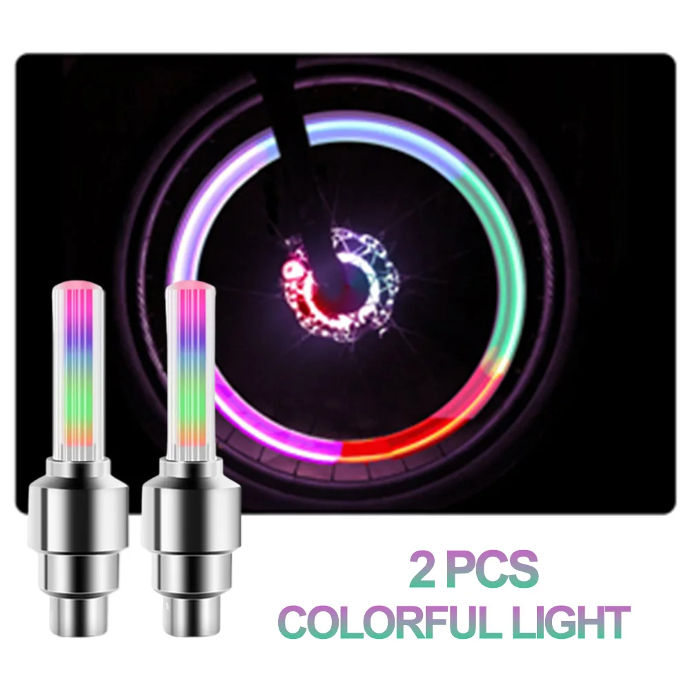 Luce per valvola per bicicletta a portato, luce per raggi per bicicletta al neon, luce per valvola per pneumatici per bicicletta, luce di avvertimento per guida notturna Accessori per biciclette: Grigio chiaro