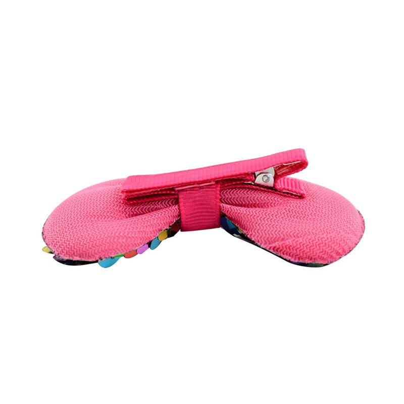 Undomed 3.14 "costura lantejoulas glitter arco clipes grampos de cabelo meninas grampos de cabelo do bebê pino de cabelo crianças clipes acessórios de cabelo