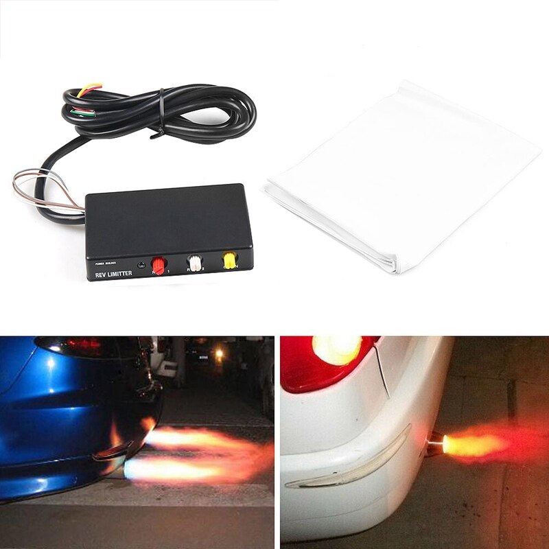 Car Ignition Rev Limiter Launch Control Fire Controlle Exhaust Flame Thrower Kit Chip Type B Drift Fire Exhaust (Black)