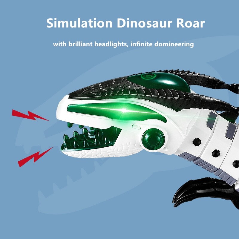 Simulación de prototipo de atomización dinosaurio Robot Múltiples articulaciones móviles Bionic caminar luz LED bonita ala cola realista juguete de los niños