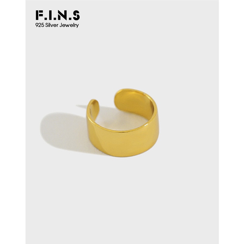 F.I.N.S 1pcs 925 Silver Clip on Earrings Simple Ear Cuff Silver 925 Clips Earrings Without Pierced Single Ear Clip