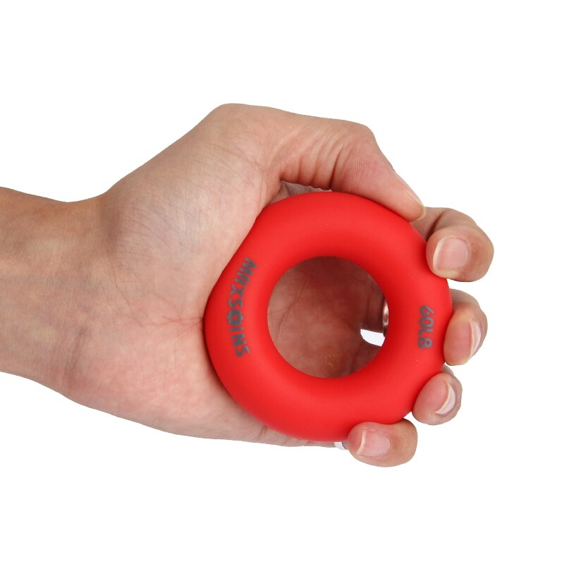 Anillo de silicona de agarre de pinza de mano, banda de resistencia para dedo, ejercicio para muñeca antebrazo, entrenamiento, expansor de mano carpiano: Rojo