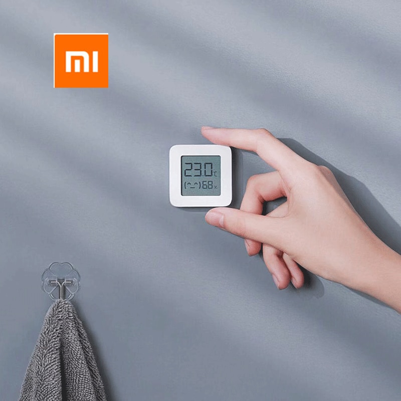 Xiaomi-termómetro Digital Mijia 2 con Bluetooth, higrómetro inteligente inalámbrico con pantalla LCD, Sensor de humedad y temperatura