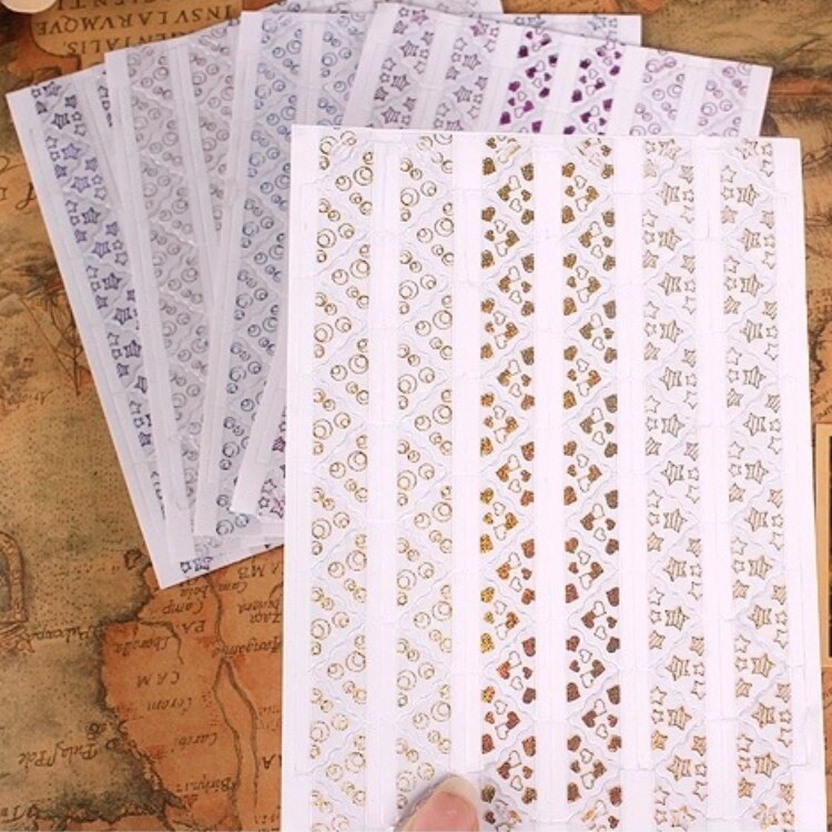 Pegatinas brillantes de PVC para esquinas de fotos, álbumes de burbujas con corazón de estrellas, marco de protección para esquinas, decoración, 10 hojas/780 Uds.